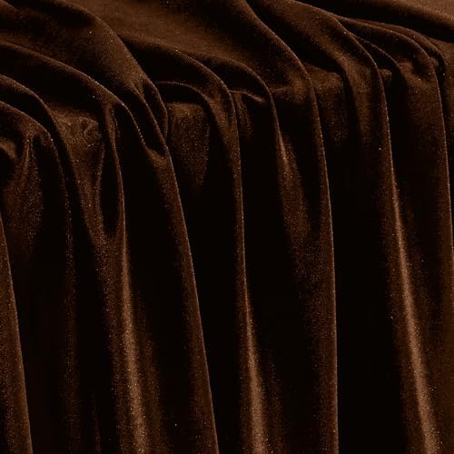 Stretch Velvet Fabric - Soft Dress & Costumes by the Yard - Chocolate Brown