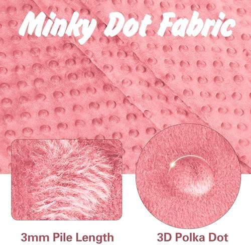 Minky Dot Fabric, Soft Plush Knit Cloth
