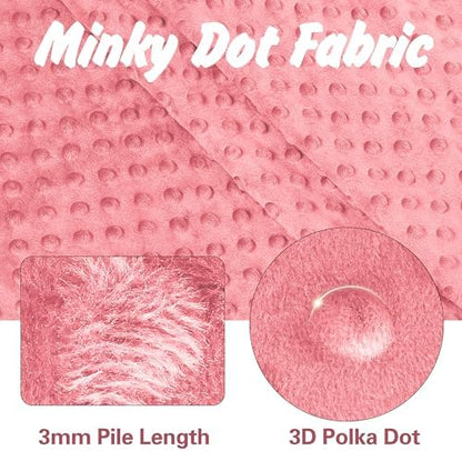 Minky Dot Fabric, Soft Plush Knit Cloth