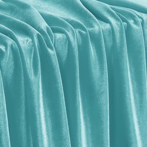 Stretch Velvet Fabric - Soft Dress & Costumes by the Yard - Aqua Sky
