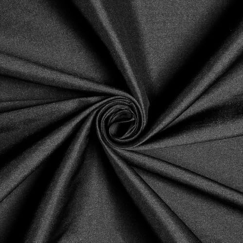 Taffeta Lining Fabric by the Yard - 100% Polyester, 80 GSM - Black