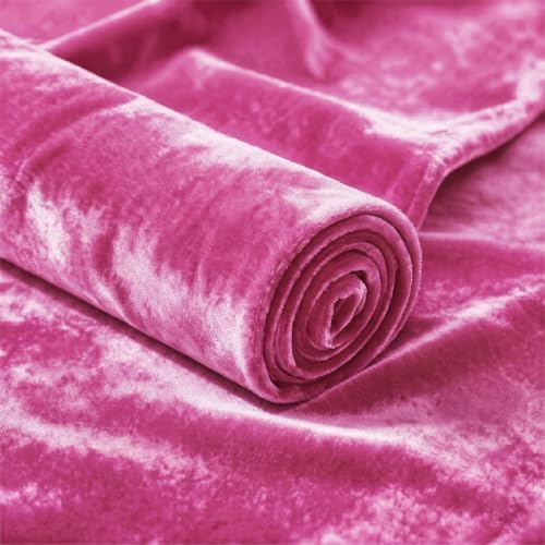Stretch Velvet Fabric, Q&J Solid Plush Cloth - Fuchsia