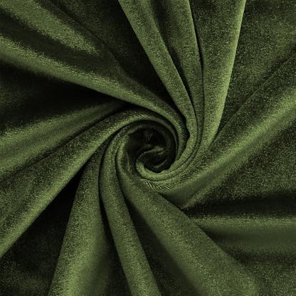 Stretch Velvet Fabric By The Yard | 12 Colors, 59" Wide, 2-Way Stretch for Costumes & Home Decor - Dark Olive Green