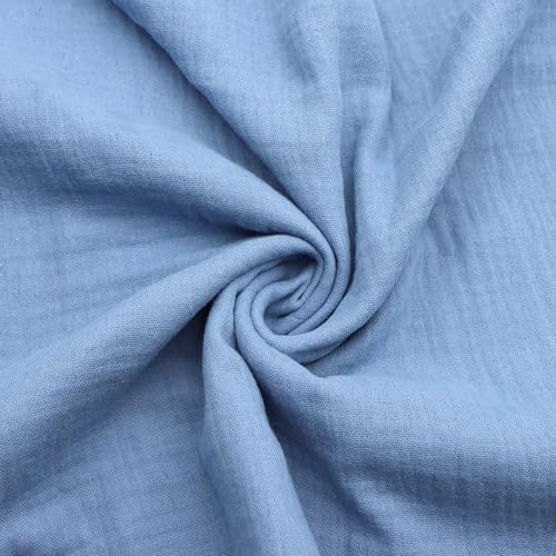 Cotton Double Gauze Fabric - Crinkle Dress & Craft by the Yard - Blue
