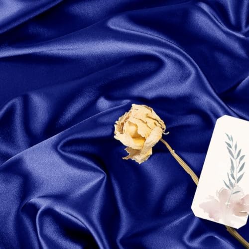 Charmeuse Satin Fabric By The Yard | 10 Colors, 59" Wide for Gowns & Linings - Royal Blue