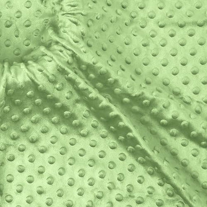 Minky Dot Fabric, Soft Plush Knit Cloth - Sage Green
