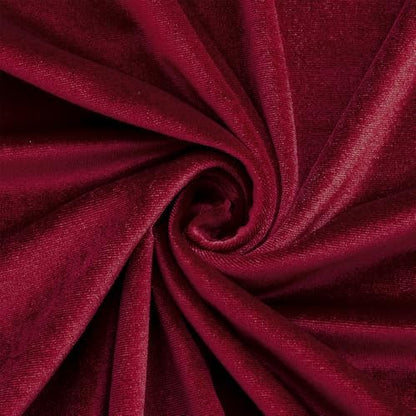 Stretch Velvet Fabric By The Yard | 12 Colors, 59" Wide, 2-Way Stretch for Costumes & Home Decor - Wine Red