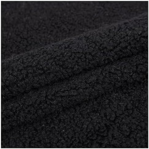 Shaggy Craft Fur Sherpa Fleece Fabric, Plush Cloth for Toys & Throws - Black