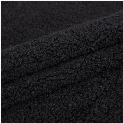 Shaggy Craft Fur Sherpa Fleece Fabric, Plush Cloth for Toys & Throws - Black
