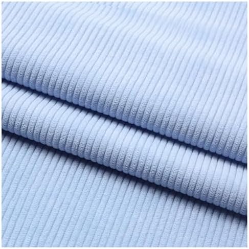 Stretch Corduroy Fabric, 50x155cm Solid Wale Cloth for Apparel & Bags - Light Blue 1