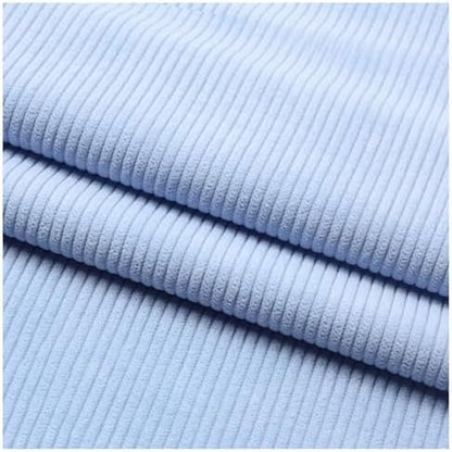 Stretch Corduroy Fabric, 50x155cm Solid Wale Cloth for Apparel & Bags - Light Blue 1