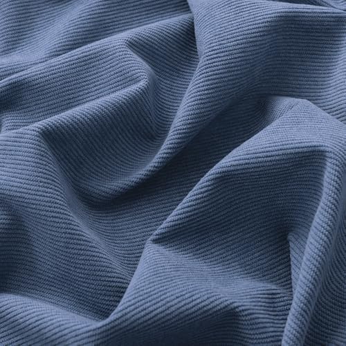 Cotton Corduroy Fabric, Olive Green for Upholstery & Apparel - Dusty Blue