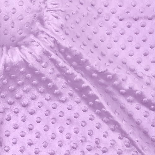 Minky Dot Fabric, Soft Plush Knit Cloth - Light Purple