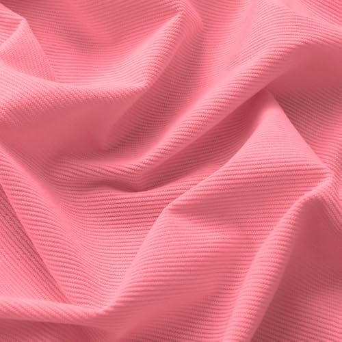 Cotton Corduroy Fabric, Olive Green for Upholstery & Apparel - Pink