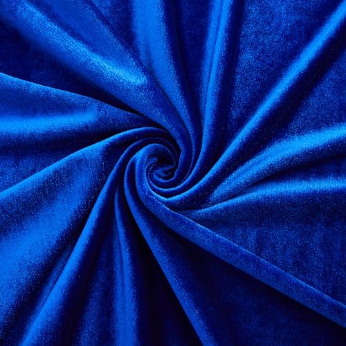 Stretch Velvet Fabric By The Yard | 12 Colors, 59" Wide, 2-Way Stretch for Costumes & Home Decor - Royal Blue
