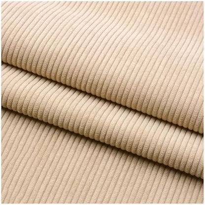 Stretch Corduroy Fabric, 50x155cm Solid Wale Cloth for Apparel & Bags - Beige