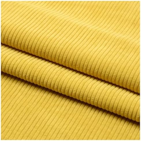 Stretch Corduroy Fabric, 50x155cm Solid Wale Cloth for Apparel & Bags - Yellow