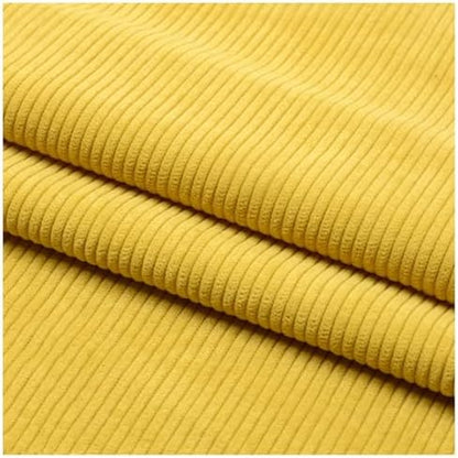 Stretch Corduroy Fabric, 50x155cm Solid Wale Cloth for Apparel & Bags - Yellow