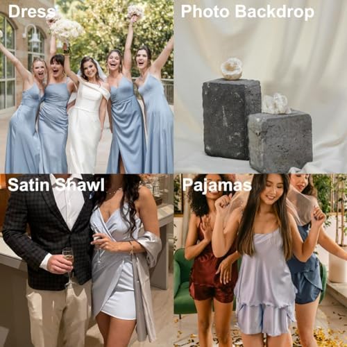 Charmeuse Satin Fabric By The Yard | 10 Colors, 59" Wide for Gowns & Linings