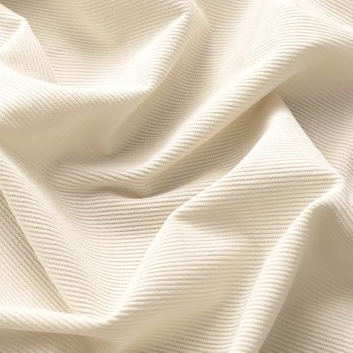 Cotton Corduroy Fabric, Olive Green for Upholstery & Apparel - Cream White