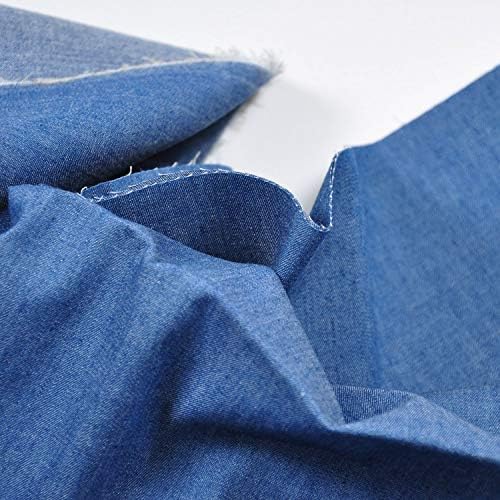Indigo Denim Chambray Fabric, Lightweight Cotton for Apparel - Indigo