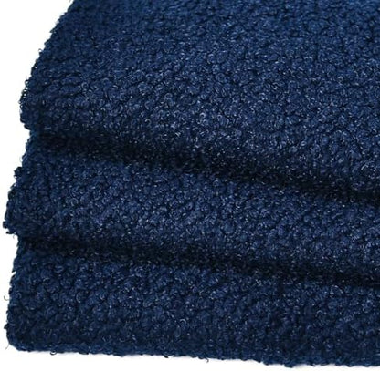 Solid Curly Teddy Fleece Sherpa Fabric - Craft & Apparel by the Yard - Navy Blue