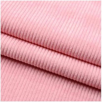Stretch Corduroy Fabric, 50x155cm Solid Wale Cloth for Apparel & Bags - Pink 1
