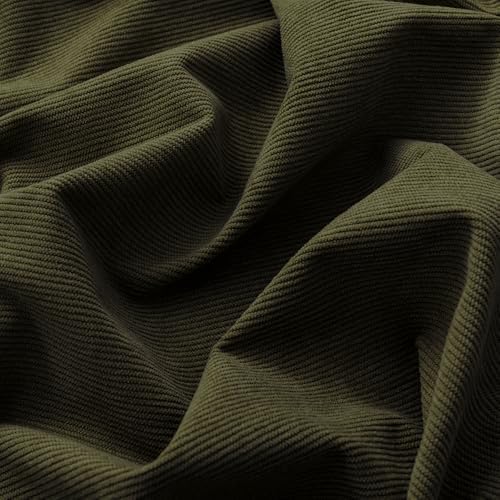 Cotton Corduroy Fabric, Olive Green for Upholstery & Apparel - Olive Green