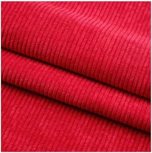 Stretch Corduroy Fabric, 50x155cm Solid Wale Cloth for Apparel & Bags - Red