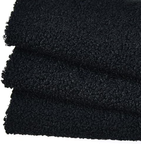 Solid Curly Teddy Fleece Sherpa Fabric - Craft & Apparel by the Yard - Black