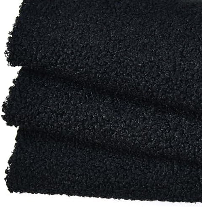 Solid Curly Teddy Fleece Sherpa Fabric - Craft & Apparel by the Yard - Black