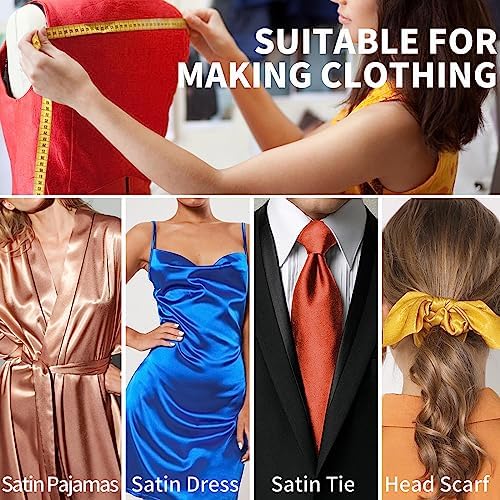 Satin Fabric, 100% Polyester Charmeuse Cloth