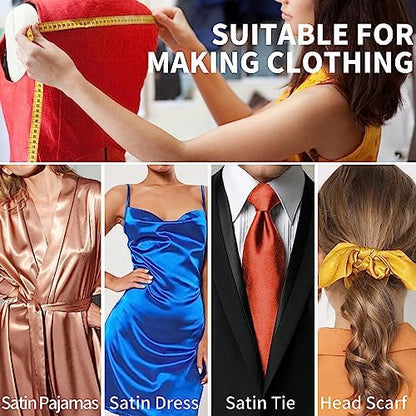 Satin Fabric, 100% Polyester Charmeuse Cloth