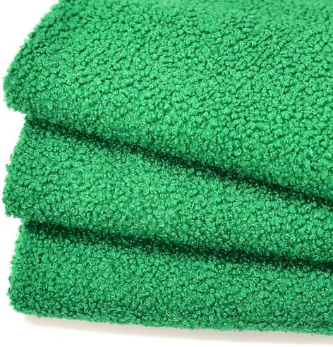 Solid Curly Teddy Fleece Sherpa Fabric - Craft & Apparel by the Yard - Green