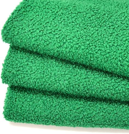 Solid Curly Teddy Fleece Sherpa Fabric - Craft & Apparel by the Yard - Green