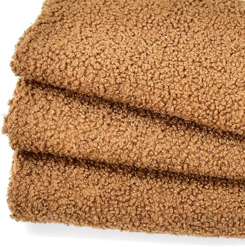 Solid Curly Teddy Fleece Sherpa Fabric - Craft & Apparel by the Yard - Caramel Brown
