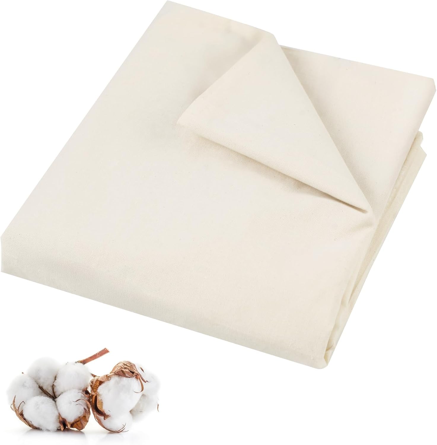 100% Cotton Muslin Fabric, Unbleached for Sewing & Crafts