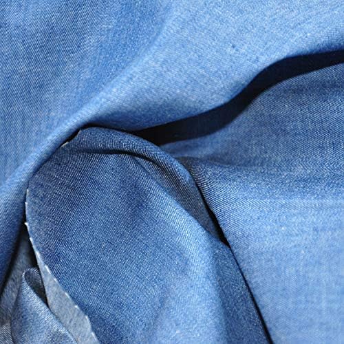 Indigo Denim Chambray Fabric, Lightweight Cotton for Apparel
