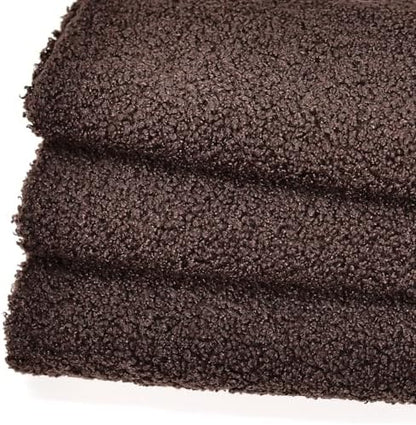 Solid Curly Teddy Fleece Sherpa Fabric - Craft & Apparel by the Yard - Dark Brown