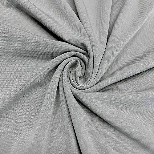 ITY Jersey Knit Fabric by the Yard - 2-Way Stretch Apparel - Light Grey