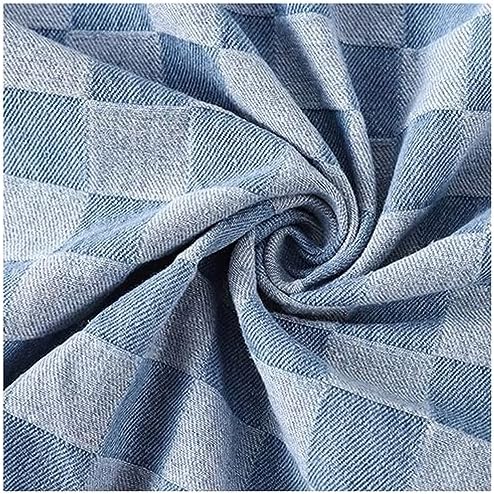 Cotton Denim Checkered Fabric, 33" Wide by The Yard for Apparel & Home - Light Blue