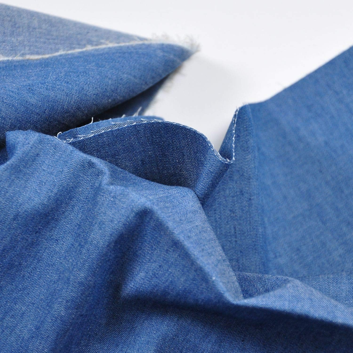 Indigo Denim Chambray Fabric, Lightweight Cotton for Apparel