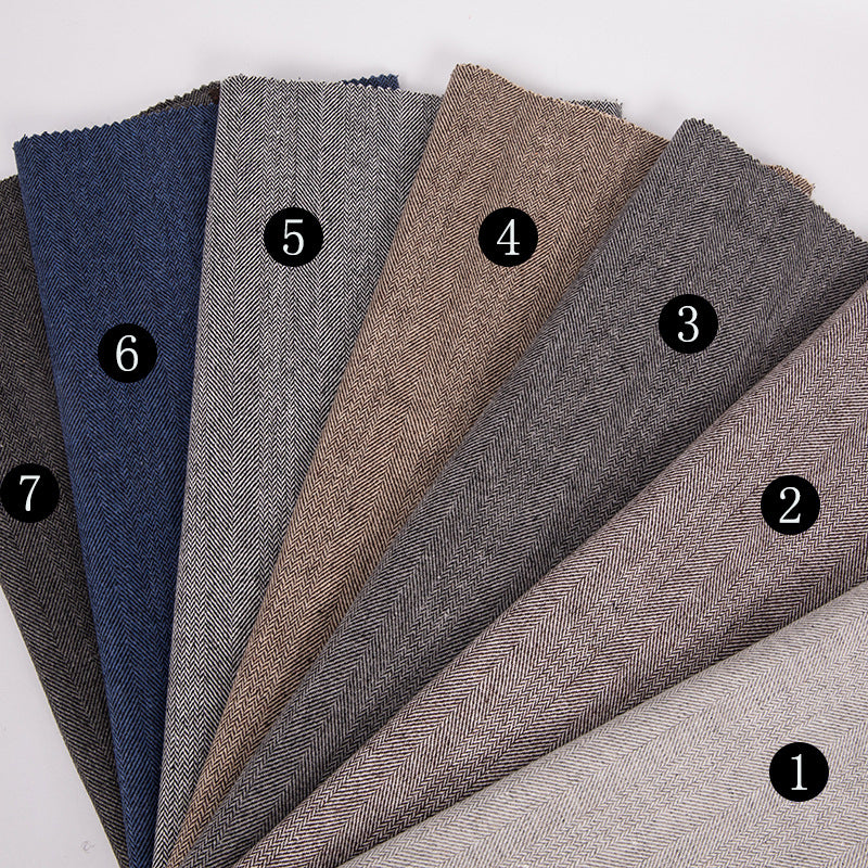 Herringbone Tweed Fabric, 8 Colors for Jackets, Pants & Suits - 1#