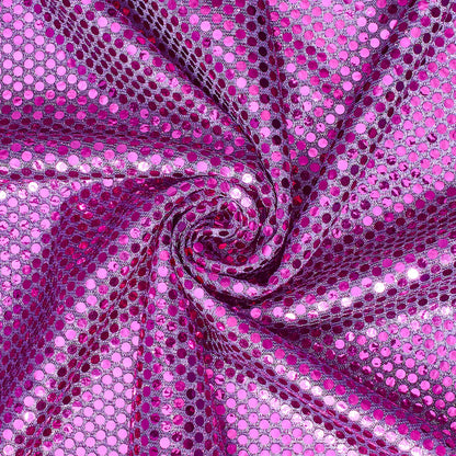 Shiny Dot Confetti Sequin Fabric - Glinting Metallic Material for Costumes & Apparel by the Yard