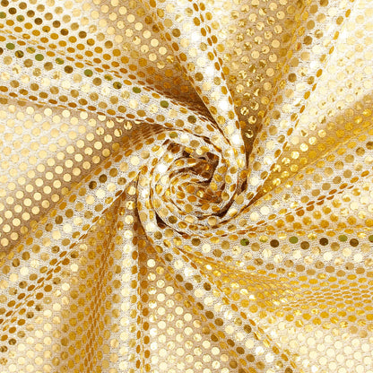 Shiny Dot Confetti Sequin Fabric - Glinting Metallic Material for Costumes & Apparel by the Yard