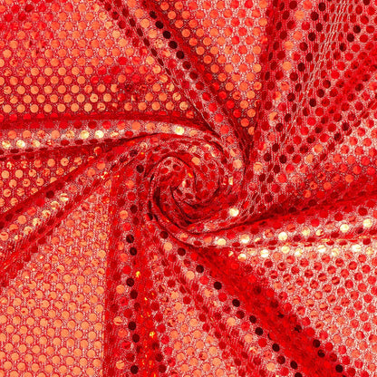 Shiny Dot Confetti Sequin Fabric - Glinting Metallic Material for Costumes & Apparel by the Yard