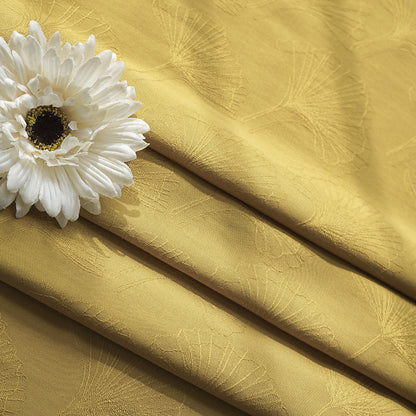 Vintage Rayon Ginkgo Leaf Jacquard Fabric, Fluid Drape