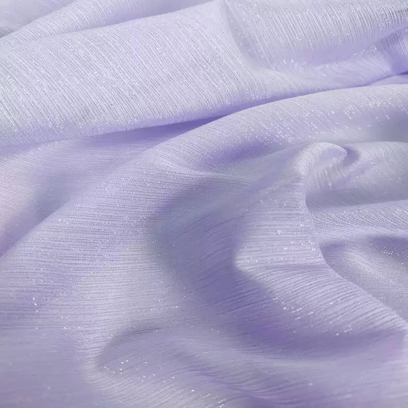 Crinkle Chiffon Fabric with Metallic Shimmer for Hanfu, Dresses & Curtains
