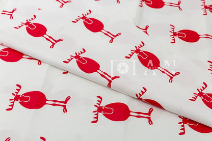 Heavy Cotton Linen Daisy Fabric, for Curtains & Upholstery - Wishing Deer White
