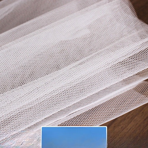 Stiff Mesh Tulle Fabric, Strong Net for Wedding & Ball Gown Skirts - Natural White